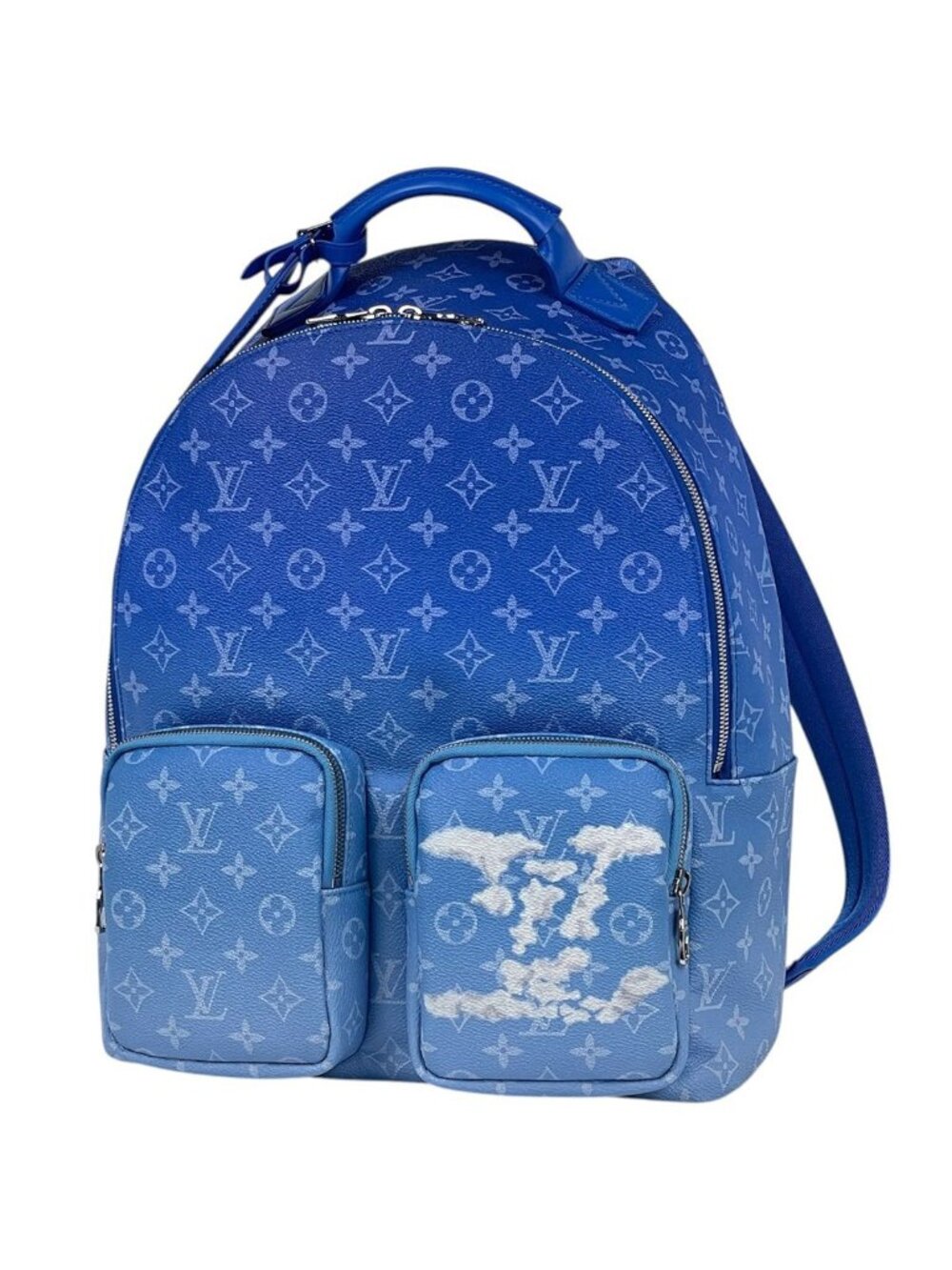 Louis Vuitton Multi Pocket Backpack Monogram Clouds Blue